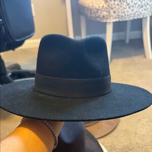 Wilfred Midnight Black Wide-Brim Hat
